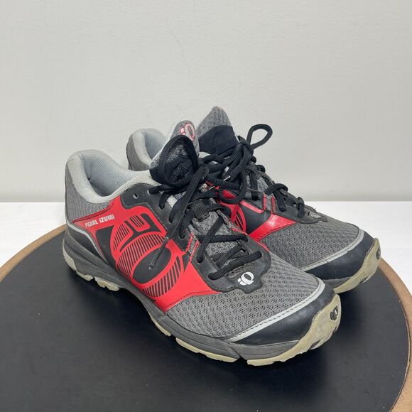 Pearl Izumi X-Road Fuel‎ II Cycling Shoes Men EUR 42 US 8.5 SPD Clip Gray Red - Picture 2 of 14